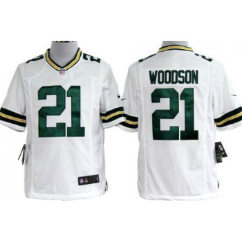 Nike Green Bay Packers #21 Charles Woodson White Game Jersey