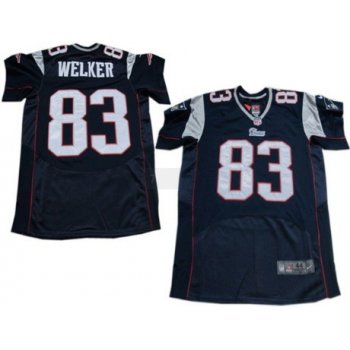 Nike New England Patriots #83 Wes Welker Blue Elite Jersey