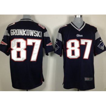 Nike New England Patriots #87 Rob Gronkowski Blue Game Jersey