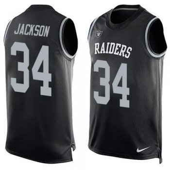 Men's Oakland Raiders #34 Bo Jackson Retired Player Black Nike Tank Top Printed NFL Limited Jersey