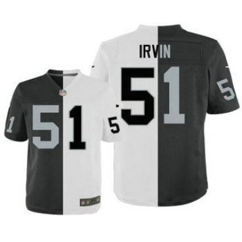 Men's Oakland Raiders #51 Bruce Irvin Black With White Two Tone Elite Jersey