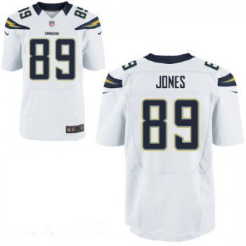 Men's San Diego Chargers #89 James Jone White Road Stitched NFL Nike Elite Jersey