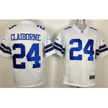 Nike Dallas Cowboys #24 Morris Claiborne White Game Jersey