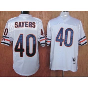 Chicago Bears #40 Gale Sayers White Throwback Jersey