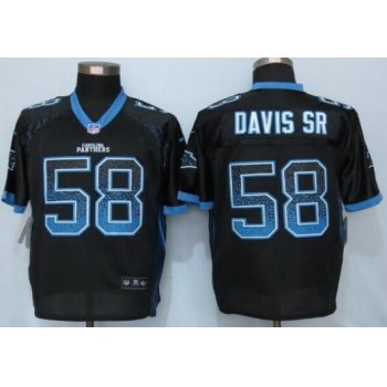 Men's Carolina Panthers #58 Thomas Davis Sr Black Drift Fashion NFL Nike Elite Jersey