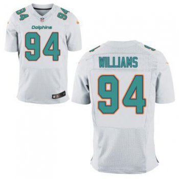 Men's Miami Dolphins #94 Mario Williams White Road NFL Nike Elite Jersey