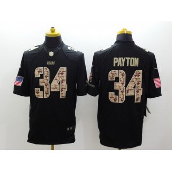 Nike Chicago Bears #34 Walter Payton Salute to Service Black Limited Jersey