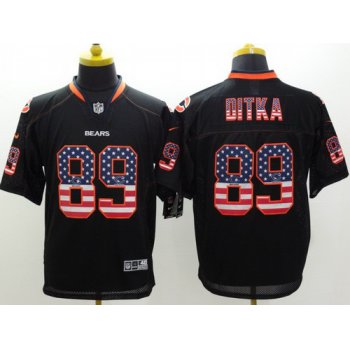 Nike Chicago Bears #89 Mike Ditka 2014 USA Flag Fashion Black Elite Jersey