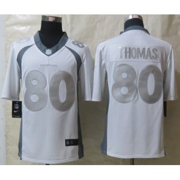 Nike Denver Broncos #80 Julius Thomas Platinum White Limited Jersey