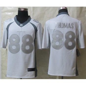 Nike Denver Broncos #88 Demaryius Thomas Platinum White Limited Jersey