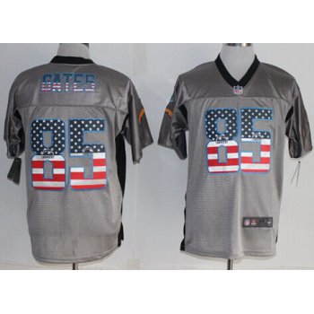 Nike San Diego Chargers #85 Antonio Gates 2014 USA Flag Fashion Gray Elite Jersey