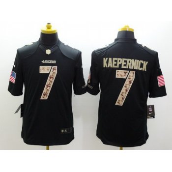 Nike San Francisco 49ers #7 Colin Kaepernick Salute to Service Black Limited Jersey