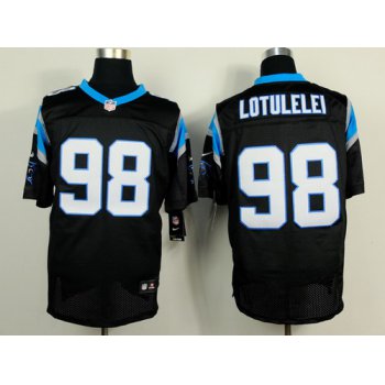 Nike Carolina Panthers #98 Star Lotulelei Black Elite Jersey