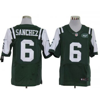 Size 60 4XL-Mark Sanchez New York Jets #6 Green Stitched Nike Elite NFL Jerseys