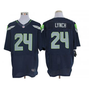 Size 60 4XL-Marshawn Lynch Seattle Seahawks #24 Pacific Blue Stitched Nike Elite NFL Jerseys