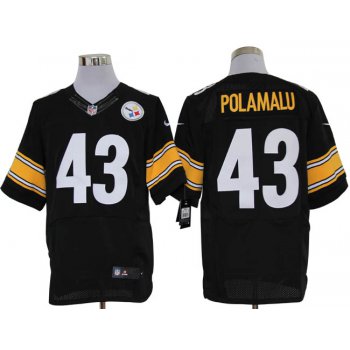 Size 60 4XL-Troy Polamalu Pittsburgh Steelers #43 Black Stitched Nike Elite NFL Jerseys