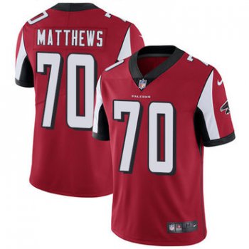 Nike Atlanta Falcons #70 Jake Matthews Red Team Color Men's Stitched NFL Vapor Untouchable Limited Jersey