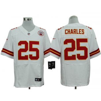 Size 60 4XL-Jamaal Charles Kansas City Chiefs #25 White Stitched Nike Elite NFL Jerseys
