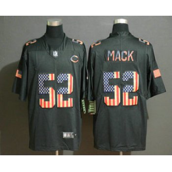 Men's Chicago Bears #52 Khalil Mack 2019 Black Salute To Service USA Flag Fashion Limited Jersey