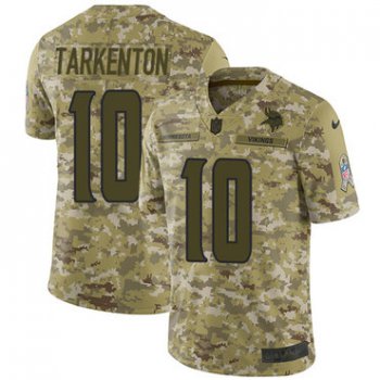 Nike Vikings #10 Fran Tarkenton Camo Men's Stitched NFL Limited 2018 Salute To Service Jersey