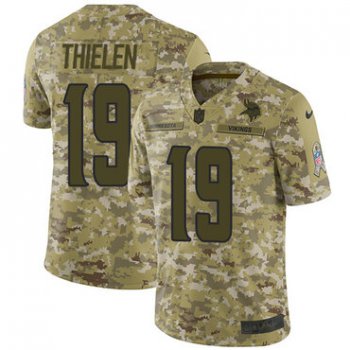 Nike Vikings #19 Adam Thielen Camo Men's Stitched NFL Limited 2018 Salute To Service Jersey