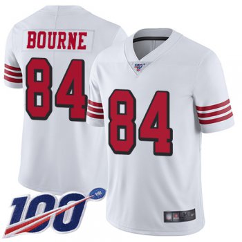 San Francisco 49ers Men's #84 Kendrick Bourne White Limited 100th Season Color Rush Vapor Untouchable Jersey