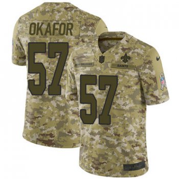 Nike Saints #57 Alex Okafor Camo Men's Stitched NFL Limited 2018 Salute To Service Jersey