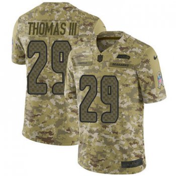 Nike Seahawks #29 Earl Thomas III Camo Men's Stitched NFL Limited 2018 Salute To Service Jersey