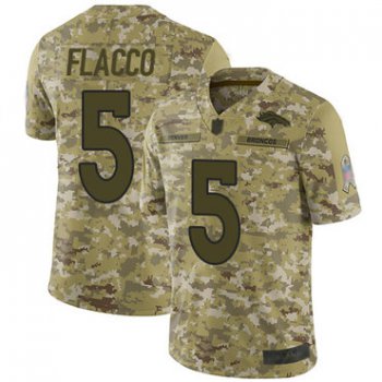 Men's Denver Broncos #5 Joe Flacco Camo Stitched Football Limited 2018 Salute To Service Jersey