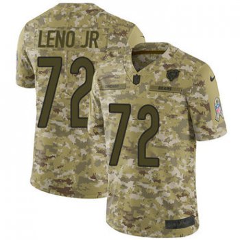Men's Nike Chicago Bears #72 Charles Leno Jr Camo Stitched Football Limited 2018 Salute To Service Jersey