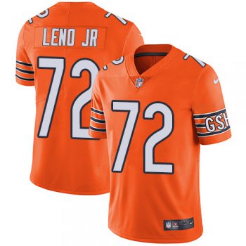 Men's Nike Chicago Bears #72 Charles Leno Jr Orange Stitched Football Limited Rush Jersey