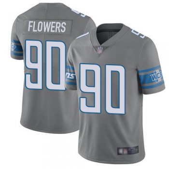 Nike Detroit Lions 90 Trey Flowers Gray Color Rush Limited Jersey