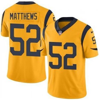 Nike Los Angeles Rams #52 Clay Matthews Gold Color Rush Limited Jersey