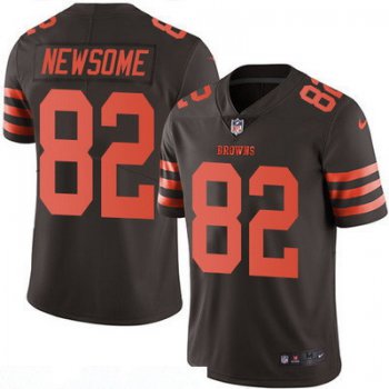 Men's Cleveland Browns #82 Ozzie Newsome Brown 2016 Color Rush Stitched NFL Nike Limited Jersey