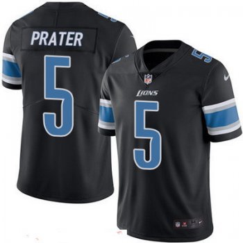 Men's Detroit Lions #5 Matt Prater Black 2016 Color Rush Stitched NFL Nike Limited Jersey