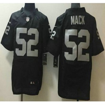 Men's Oakland Raiders #52 Khalil Mack Black Team Color 2015 NFL Nike Elite Jersey