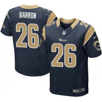 Men's St. Louis Rams #26 Mark Barron Navy Blue Team Color NFL Nike Elite Jersey