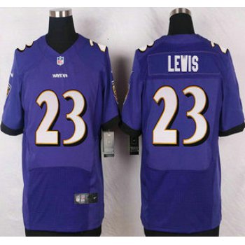 Baltimore Ravens #23 Kendrick Lewis Purple Team Color NFL Nike Elite Jersey