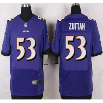 Baltimore Ravens #53 Jeremy Zuttah Purple Team Color NFL Nike Elite Jersey