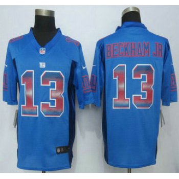 New York Giants #13 Odell Beckham Jr Royal Blue Strobe 2015 NFL Nike Fashion Jersey