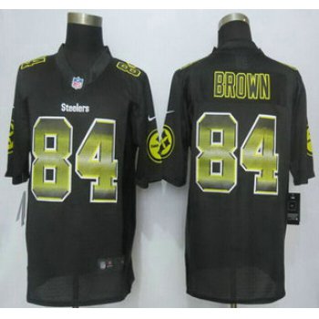 Pittsburgh Steelers #84 Antonio Brown Black Strobe 2015 NFL Nike Fashion Jersey