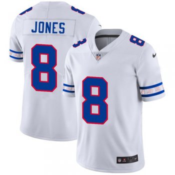 New York Giants #8 Daniel Jones Nike White Team Logo Vapor Limited NFL Jersey