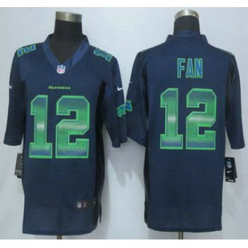 Seattle Seahawks #12 Fan Navy Blue Strobe 2015 NFL Nike Fashion Jersey
