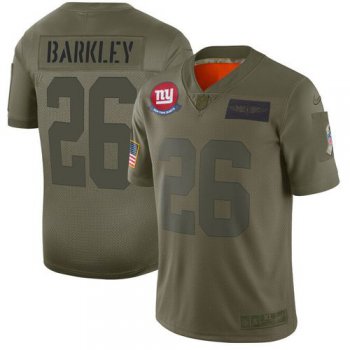 Men New York Giants 26 Barkley Green Nike Olive Salute To Service Limited NFL Jerseys
