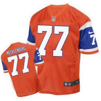 Men's Denver Broncos #77 Karl Mecklenburg Retired Player Orange 1998 Retro Elite Jersey