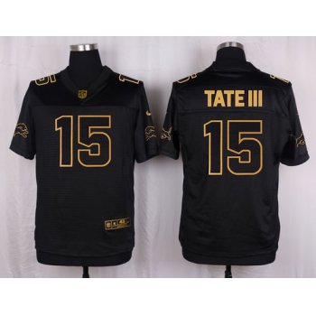 Nike Lions #15 Golden Tate III Black Men's Stitched NFL Elite Pro Line Gold Collection Jersey