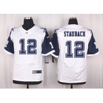 Men's Dallas Cowboys #12 Roger Staubach Nike White Color Rush 2015 NFL Elite Jersey