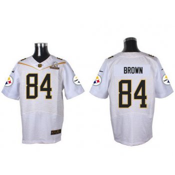 Men's Pittsburgh Steelers #84 Antonio Brown White 2016 Pro Bowl Nike Elite Jersey