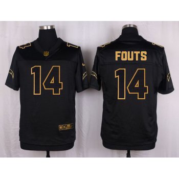 Nike Chargers #14 Dan Fouts Black Men's Stitched NFL Elite Pro Line Gold Collection Jersey
