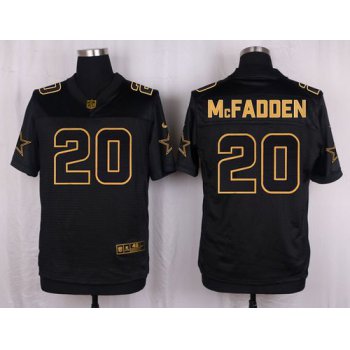 Nike Cowboys #20 Darren McFadden Black Men's Stitched NFL Elite Pro Line Gold Collection Jersey
